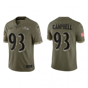 Calais Campbell Baltimore Ravens Olive 2022 Salute To Service Limited Jersey
