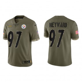 Cameron Heyward Pittsburgh Steelers Olive 2022 Salute To Service Limited Jersey