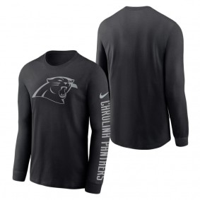 Men's Carolina Panthers Black RFLCTV Name and Logo T-Shirt