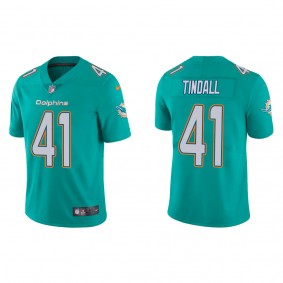 Men's Miami Dolphins Channing Tindall Aqua Vapor Limited Jersey