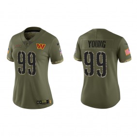 Chase Young Women's Washington Commanders Olive 2022 Salute To Service Limited Jersey