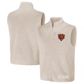 Chicago Bears NFL x Darius Rucker Full-Zip Sweater Vest Oatmeal
