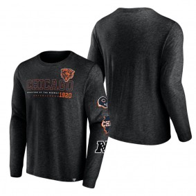 Men's Chicago Bears Heather Black High Whip Pitcher Long Sleeve T-Shirt