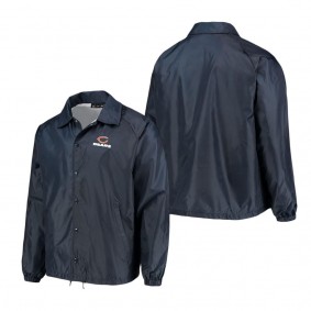 Men's Chicago Bears Navy Coaches Classic Raglan Full-Snap Windbreaker Jacket
