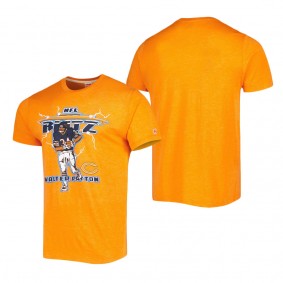 Men's Chicago Bears Walter Payton Homage Heathered Orange NFL Blitz Retired Player Tri-Blend T-Shirt