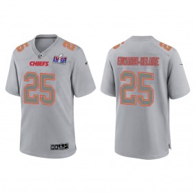 Men's Clyde Edwards-Helaire Kansas City Chiefs Gray Super Bowl LVIII Atmosphere Fashion Game Jersey