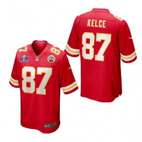 Men's Kansas City Chiefs Travis Kelce Red Super Bowl LVIII Game Jersey
