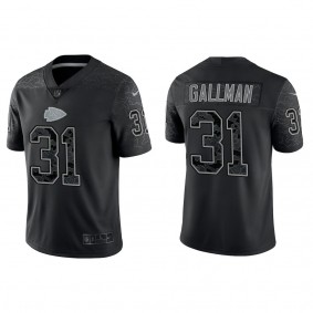 Men's Kansas City Chiefs Wayne Gallman Black Reflective Limited Jersey