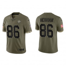 Chris Herndon New Orleans Saints Olive 2022 Salute To Service Limited Jersey