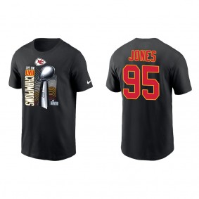 Chris Jones Kansas City Chiefs Black Super Bowl LVII Champions Lombardi Trophy T-Shirt