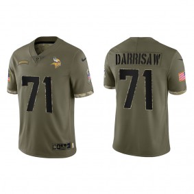 Christian Darrisaw Minnesota Vikings Olive 2022 Salute To Service Limited Jersey