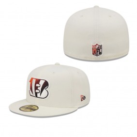 Men's Cincinnati Bengals Cream Chrome Dim 59FIFTY Fitted Hat