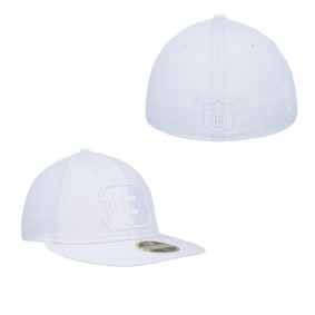 Men's Cincinnati Bengals White on White Low Profile 59FIFTY Fitted Hat