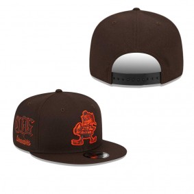 Men's Cleveland Browns Brown Goth Side Script 9FIFTY Snapback Hat