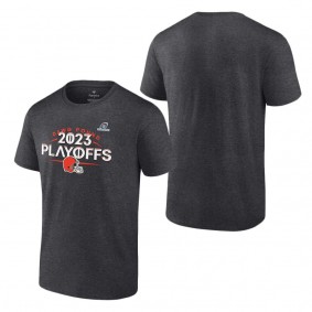 Men's Cleveland Browns Heather Charcoal 2023 NFL Playoffs T-Shirt
