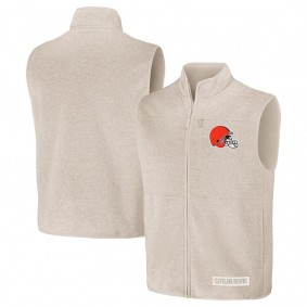 Cleveland Browns NFL x Darius Rucker Full-Zip Sweater Vest Oatmeal