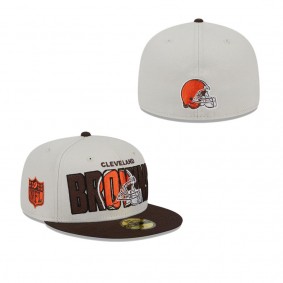 Men's Cleveland Browns Stone Brown 2023 NFL Draft On Stage 59FIFTY Fitted Hat