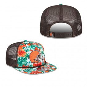 Men's Cleveland Browns White Botanical 9FIFTY Snapback Hat
