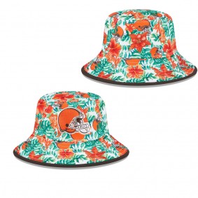 Men's Cleveland Browns White Botanical Bucket Hat