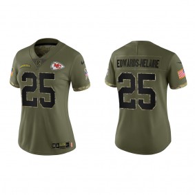 Clyde Edwards-Helaire Women's Kansas City Chiefs Olive 2022 Salute To Service Limited Jersey