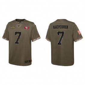 Colin Kaepernick Youth San Francisco 49ers Olive 2022 Salute To Service Limited Jersey