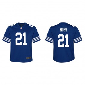 Youth Indianapolis Colts Zack Moss Royal Alternate Game Jersey