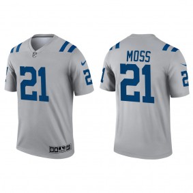 Men's Indianapolis Colts Zack Moss Gray Inverted Legend Jersey