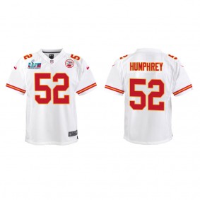 Creed Humphrey Youth Kansas City Chiefs Super Bowl LVII White Game Jersey