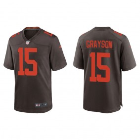 Men's Cleveland Browns Cyril Grayson Brown Alternate Game Jersey
