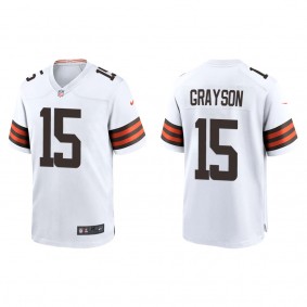 Men's Cleveland Browns Cyril Grayson White Game Jersey