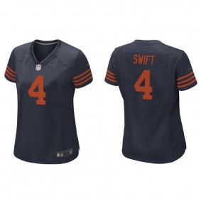 Women's Chicago Bears D'Andre Swift Navy Throwback Game Jersey