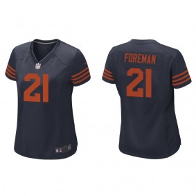 Women's Chicago Bears D'Onta Foreman Navy Throwback Game Jersey
