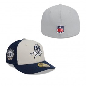 Men's Dallas Cowboys Cream Navy 2023 Sideline Historic Low Profile 59FIFTY Fitted Hat