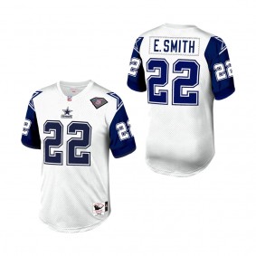 Men's Dallas Cowboys Emmitt Smith Mitchell & Ness White Navy 1994 Authentic Retired Player Jersey