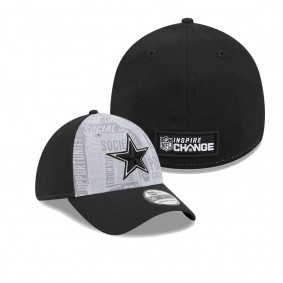 Men's Dallas Cowboys Gray Black 2023 Inspire Change 39THIRTY Flex Hat