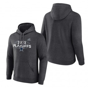Men's Dallas Cowboys Heather Charcoal 2023 NFL Playoffs Fleece Pullover Hoodie