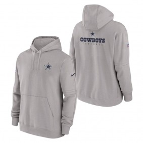 Men's Dallas Cowboys Nike Gray Sideline Club Fleece Pullover Hoodie