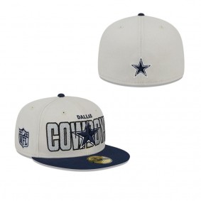 Men's Dallas Cowboys Stone Navy 2023 NFL Draft On Stage 59FIFTY Fitted Hat
