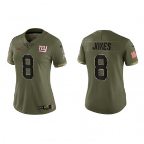 Daniel Jones Women's New York Giants Olive 2022 Salute To Service Limited Jersey