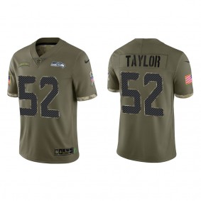 Darrell Taylor Seattle Seahawks Olive 2022 Salute To Service Limited Jersey