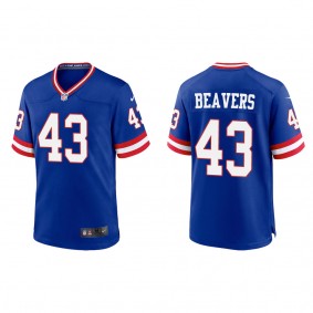 Men's New York Giants Darrian Beavers Royal Classic Game Jersey