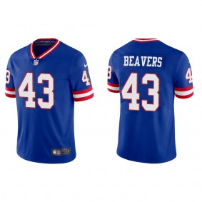 Men's New York Giants Darrian Beavers Royal Classic Vapor Limited Jersey