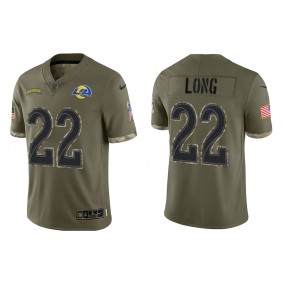 David Long Los Angeles Rams Olive 2022 Salute To Service Limited Jersey