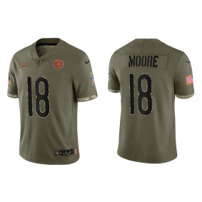 David Moore Chicago Bears Olive 2022 Salute To Service Limited Jersey