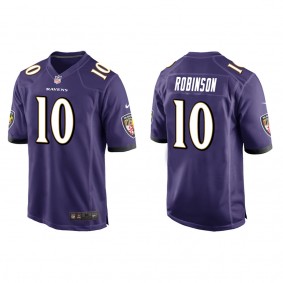 Men's Baltimore Ravens Demarcus Robinson Purple Game Jersey