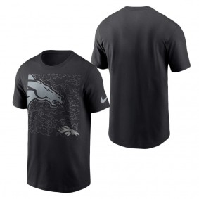 Men's Denver Broncos Black RFLCTV T-Shirt