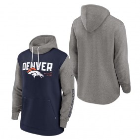Men's Denver Broncos Nike Navy Fashion Color Block Pullover Hoodie
