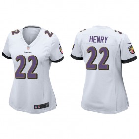 Women's Baltimore Ravens Derrick Henry White Game Jersey