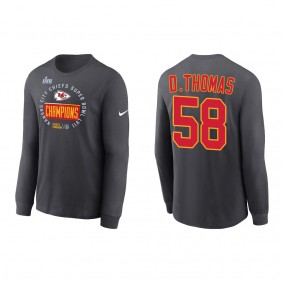 Derrick Thomas Kansas City Chiefs Anthracite Super Bowl LVII Champions Locker Room Trophy Collection Long Sleeve T-Shirt