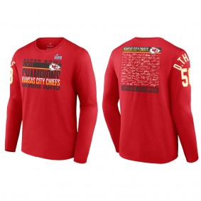 Derrick Thomas Kansas City Chiefs Red Super Bowl LVII Champions Signature Roster Long Sleeve T-Shirt